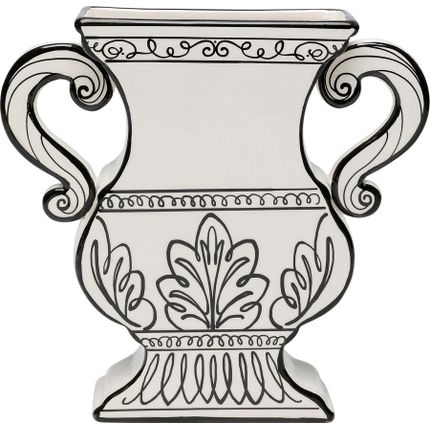 Wazon ceramiczny FAVOLA 24 - biały/czarny