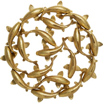 Dekoracja ścienna SCHOOL OF KOI GOLD 102 - złoty