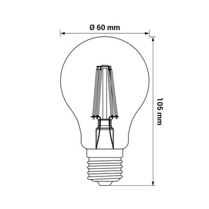 Żarówka ORO CLARO 04130 - transparentny / E27 / 7 W / 808 lm / barwa neutralna