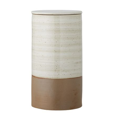 Słoik kamionkowy OKAN 28 cm - brązowy/biały