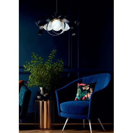 Lampa wisząca NELA FLAT 65 1139 - czarny/złoty