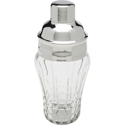 Shaker do drinków szkło transparentne i srebrne aluminium 500 ml