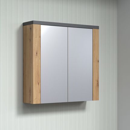 Szafka wisząca z lustrem FOLLOW Bathroom - dąb artisan/matera