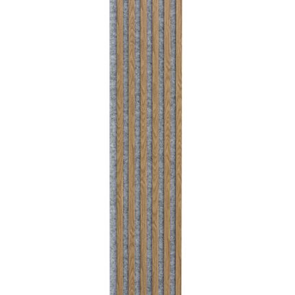 Lamele na filcu WOODLINE 2700x300 - szary / dąb jasny