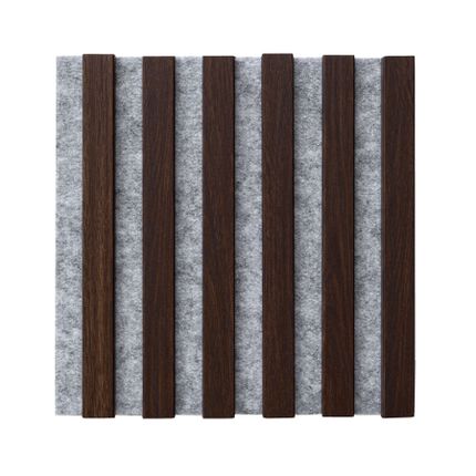 Lamele na filcu WOODLINE 300x300 - szary / dąb ciemny
