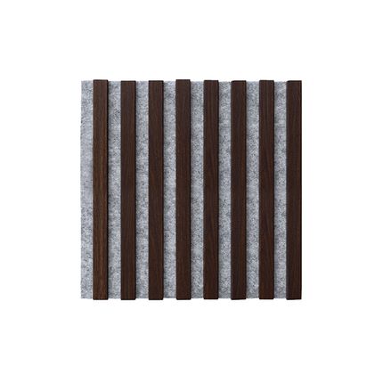 Lamele na filcu WOODLINE 400x400 - szary / dąb ciemny