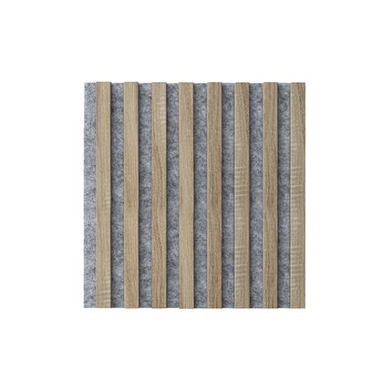 Lamele na filcu WOODLINE 400x400 - szary / dąb sonoma
