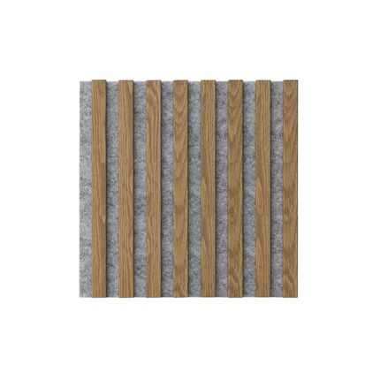 Lamele na filcu WOODLINE 400x400 - szary / dąb jasny