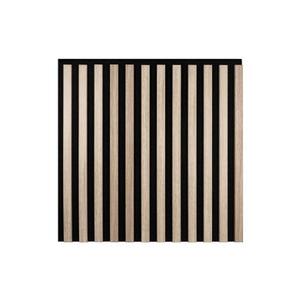 Lamele na filcu WOODLINE 600x600 - czarny / dąb sonoma
