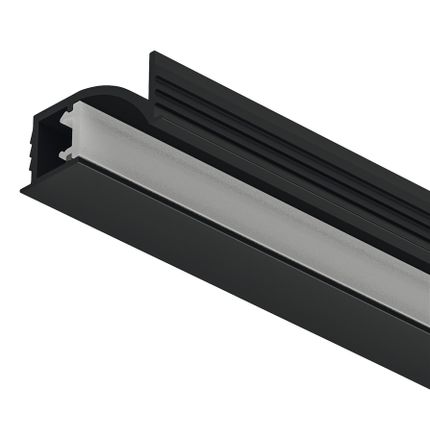 Profil wpuszczany, Loox5 1107 do taśm LED 5 mm, asymetryczny rozsył światła, 3000 mm, czarny/klosz biały opal