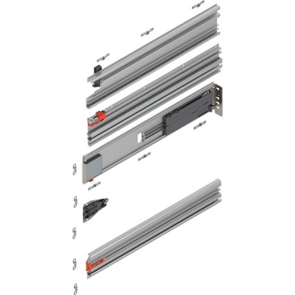 REVEGO duo, Prowadnica kieszeniowa (Zestaw), dł.=675 mm, p.+Aluminium*P/U: 1
