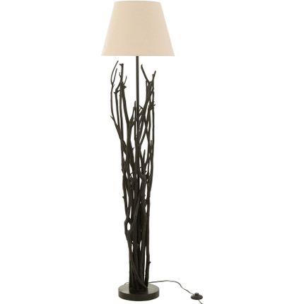Lampa podłogowa drewniana - czarny