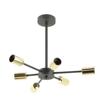 Lampa sufitowa MANDI A8100-6 - czarny mat/złoty