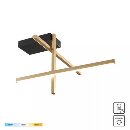 Lampa sufitowa EDGE 22008C3-BK/GD - czarny/złoty