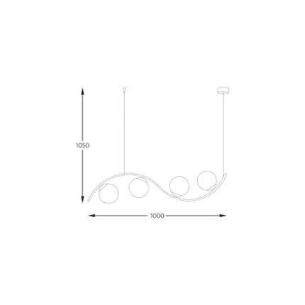 Lampa wisząca WAVE 4 BIG 5014 - czarny/biały