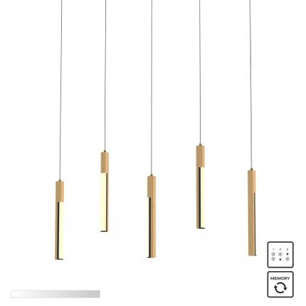 Lampa wisząca ELIOT MD4768-5-3BMT - drewniany/czarny