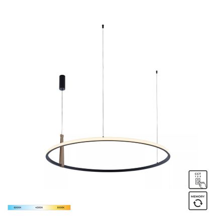 Lampa wisząca CLAUD 22808-WOOD - czarny/drewniany