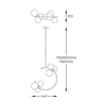Lampa wisząca MOLECULE P0454-06Q-F7AA - złoty
