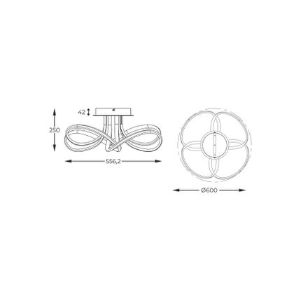 Lampa sufitowa ABRO MX5520-4-3BBDT - szary/złoty