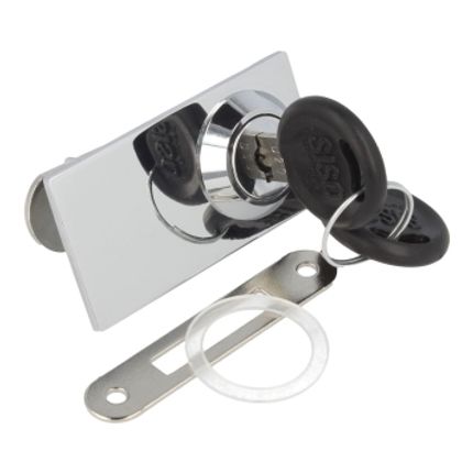 Zamek do szklanych drzwi Siso X-916 CAM06 - chrom / system 1 klucza