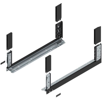 Bok szuflady LEGRABOX, wysokość C (177 mm), dł.=600 mm, lewy/prawy, do LEGRABOX free+czarny mat*P/U: 1/3