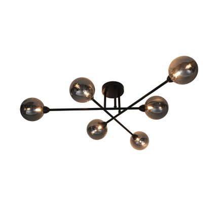Lampa sufitowa BASIS CL22017A-6 - dymiony/czarny