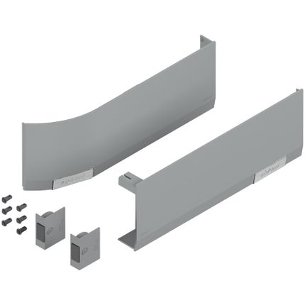 Zestaw zaślepek AVENTOS HF/HS/HL TOP (włącznie z włącznik do nawiercania, kompl.), gładki, prawy+lewy, do SERVO-DRIVE+jasnoszary/inox*P/U: 1