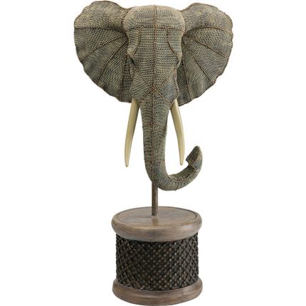 Figurka dekoracyjna ELEPHANT HEAD PEARLS - szary