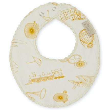 Śliniak biały w żółty wzór 22x19 cm