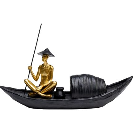 Figurka dekoracyjna GONDOLIER - czarny/złoty