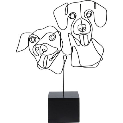 Figurka dekoracyjna stalowa DOG FACES - czarny