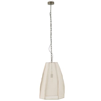 Lampa wisząca z lnianym abażurem PEAR duża - biały