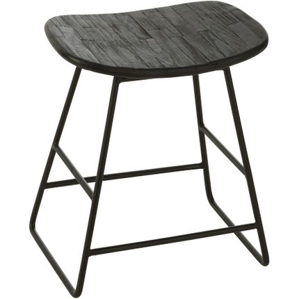 Taboret z drewnianym siedziskiem 40x45 - czarny