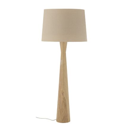 Lampa podłogowa z drewnianą podstawą LEONOR - naturalny