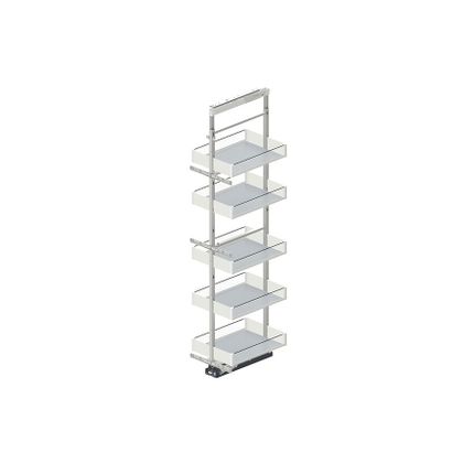 Stelaż + kosze Cargo Maxi Dolne MAXIMA PURO 30 cm / 170-190 cm / 5 półek / biały/bezbarwny + system jezdny FULTERER