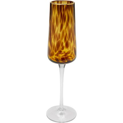 Kieliszek do szampana brązowy 210 ml nóżka transparentna