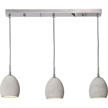 Lampa wisząca z trzema kloszami betonowa szara