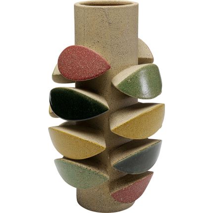 Wazon kamionkowy FOGLIE COLORE 41 cm - wielokolorowy