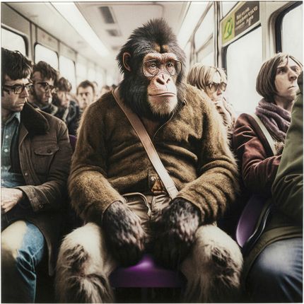 Obraz szklany COMMUTER MONKEY 60x60