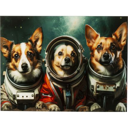 Obraz szklany ASTRONAUTS DOGS 80x60