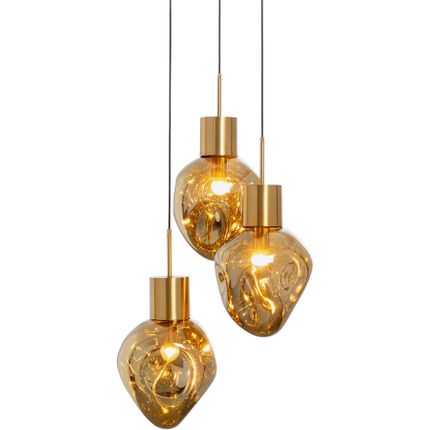 Lampa wisząca SUPERNOVA AMBER TRE 45 - złoty