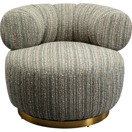 Fotel obrotowy COUTURE STRIPES boucle - niebieski
