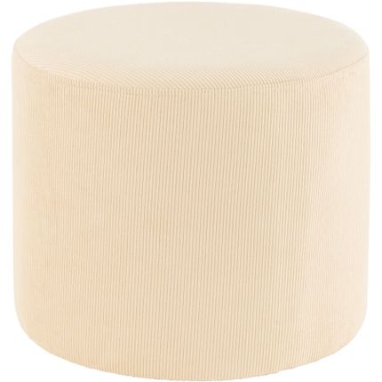 Pufa okrągła sztruksowa 42x35 - kremowy