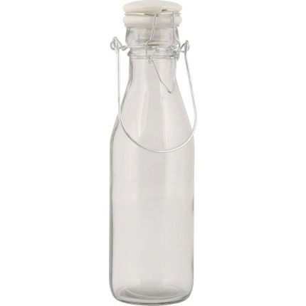 Butelka z białym wieczkiem szklana biała 500 ml