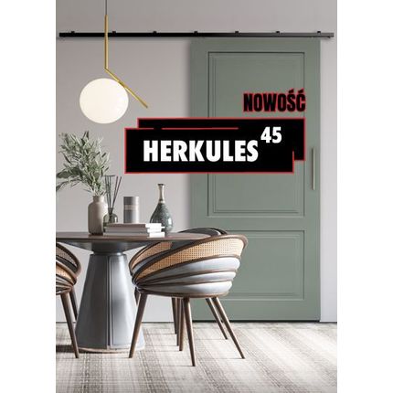 Zestaw HERKULES 45 do 1 drzwi przejściowych - kolor czarny / dł. 200 cm / 45 kg