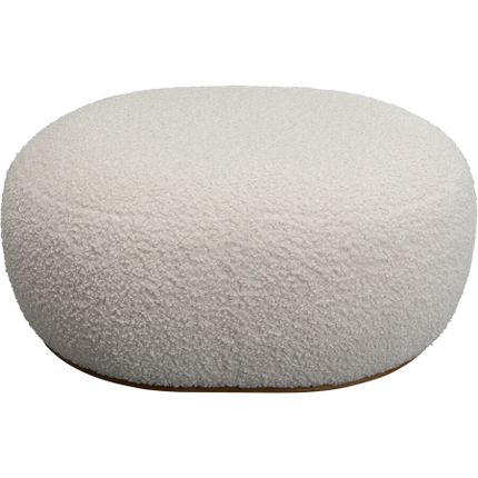 Ławka tapicerowana PEBBLE boucle - biały