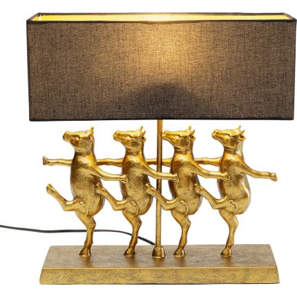 Lampa stołowa czarno-złota tańczące krowy 41x44 cm