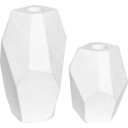 Świeczniki ceramiczne białe 10x16 cm
