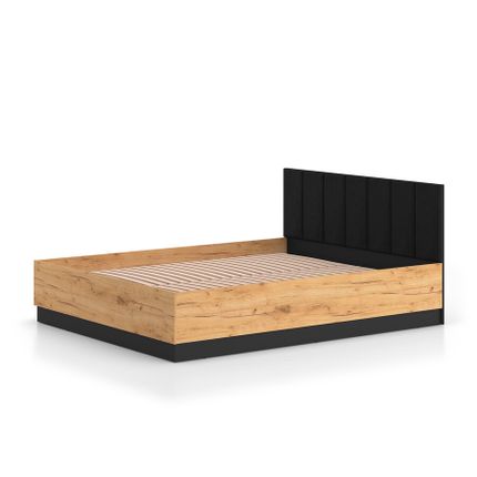 Łóżko URSO 1402 ze stelażem ""flex"", do materaca 160 cm - dąb craft złoty/czarny