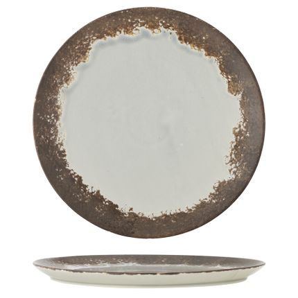 Talerz ceramiczny PAULA 26.5 - biały/brązowy